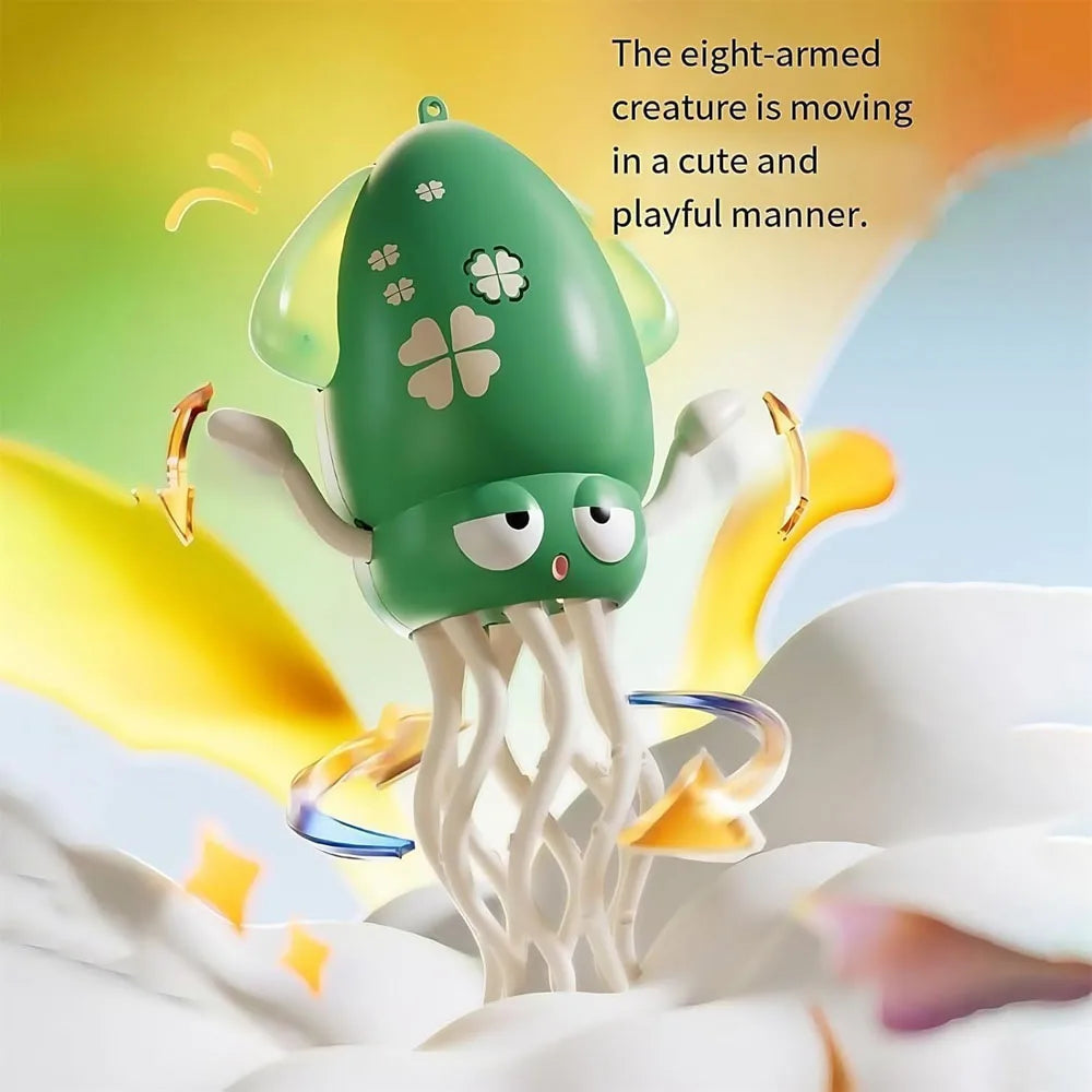 Electric Dancing Squid Auto-Sensing Obstacle Avoidance Electronic Pet with Music and Light Rechargeable Interactive Toy Gifts
